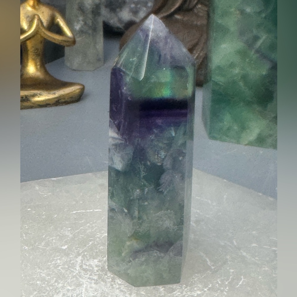 Candy-Colored Fluorite Mini Towers 💚💙💜 | Green Blue Purple Fluorite Crystal FLI